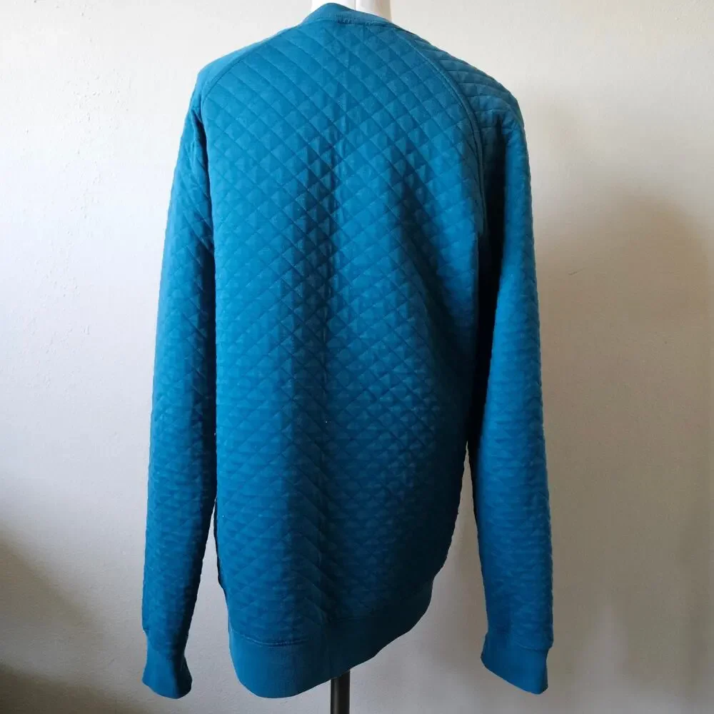 L.L. Bean Men's Quilted Sweatshirt Crewneck Small Reg Teal blue